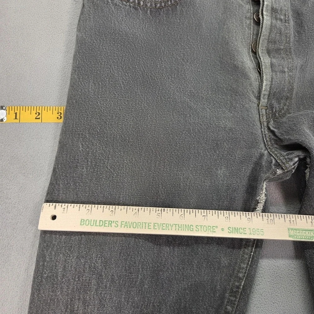 Vintage 90s Levis 501 Jeans Mens Gray Straight Altered Made USA‎ Fits 30x30